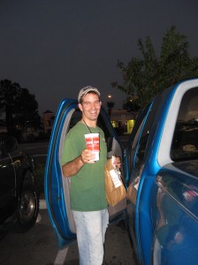 lakeland-0908-003 Supporter and Friend Dan Quackenbush smiles as we prepare to eat at "Five Guys and Fries"