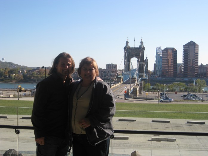 Mom and I Overlooking the Kentucky/Ohio River in Cincinnati, OH