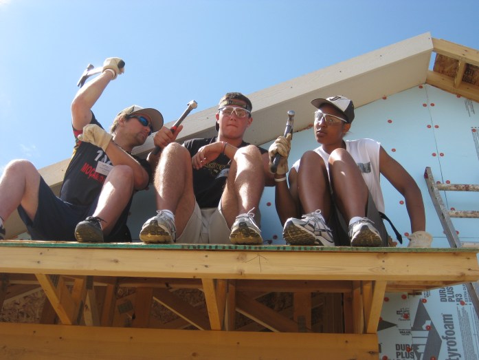Saturday after the SPECIAL I took a group of 10 athletes to Habitat for Humanity 