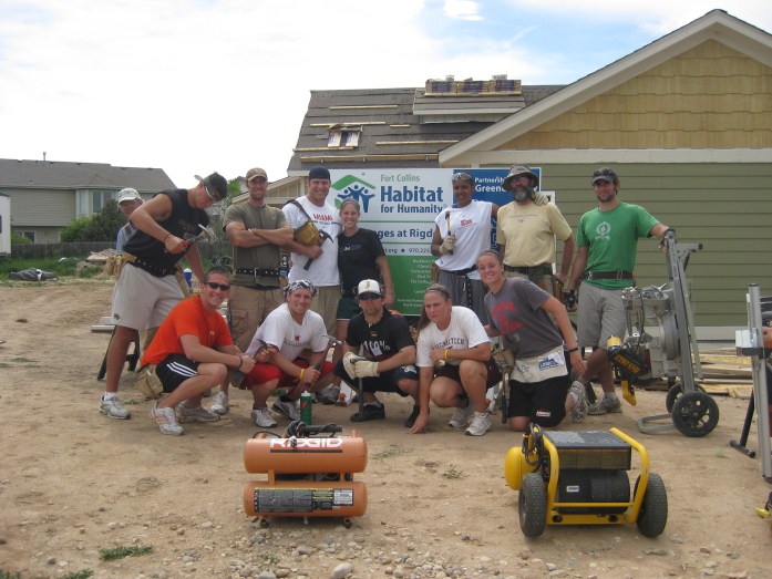 We were exhausted but glad to help out and it was really cool to use the nail guns!